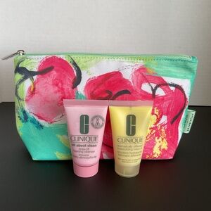 NEW Clinique Bundle - Cosmetic Bag, Cleanser and Lotion